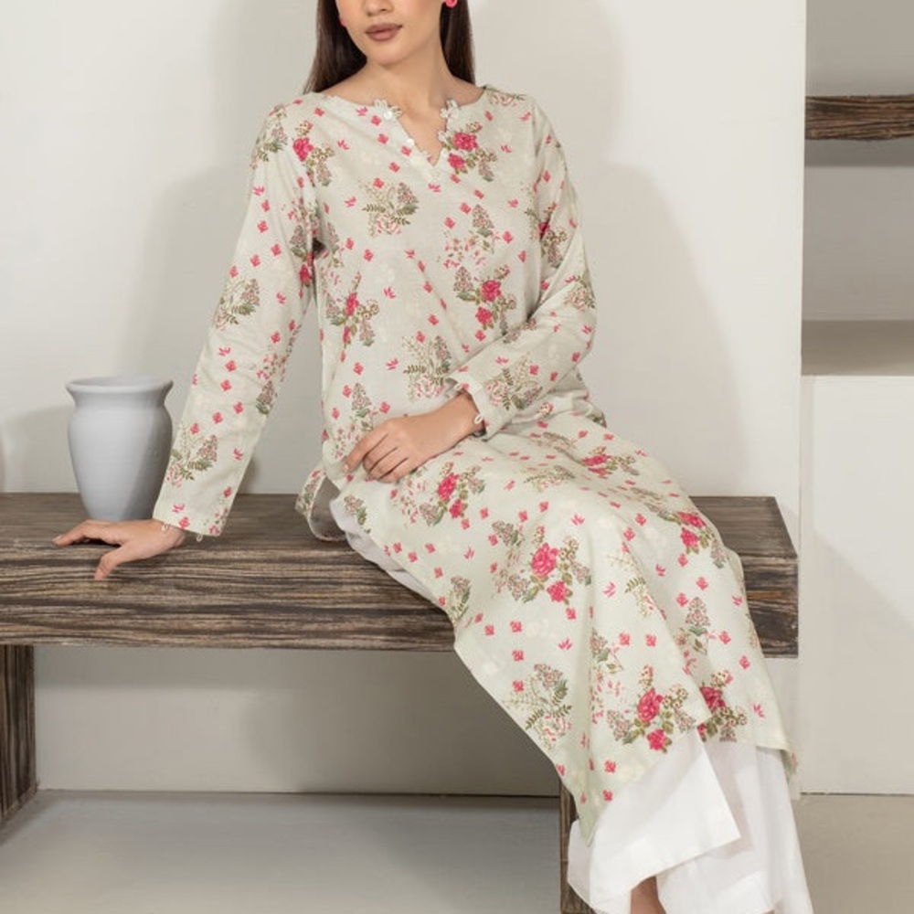 Limelight Cream Floral Kurta